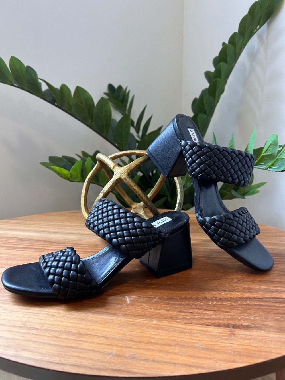 Steve Madden Braided Double-Strap Block Heel Mules 9.5
